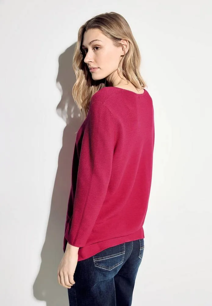 TOS Structured V Neck - Pullover con Maniche a 3/4