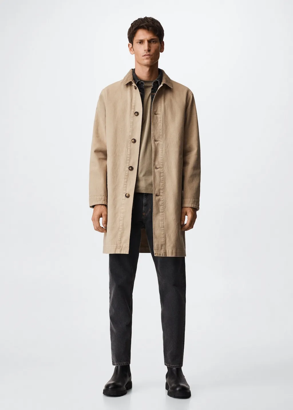 Trench tessuto denim