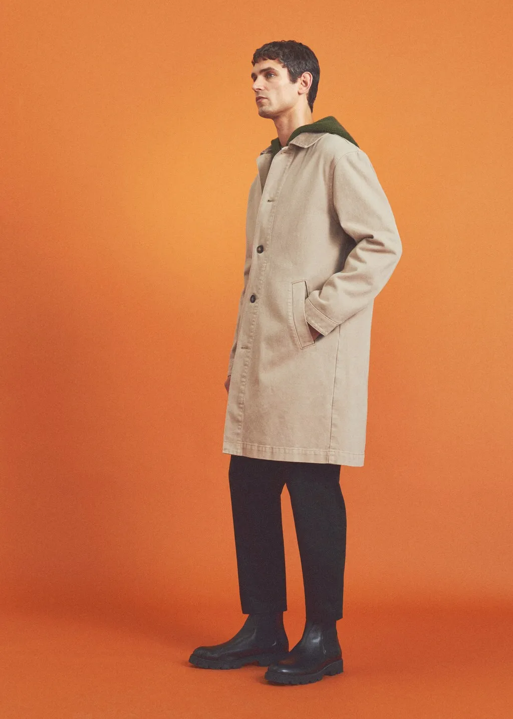 Trench tessuto denim