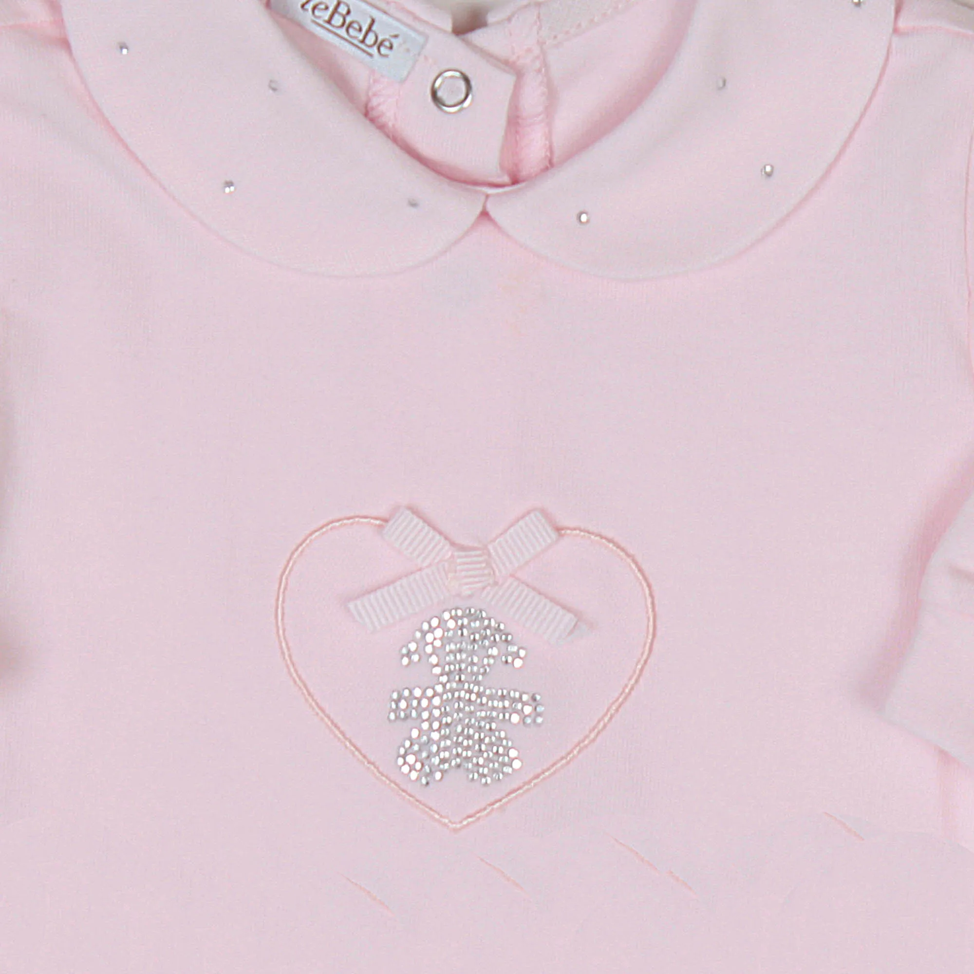 Tutina In Cotone Rosa Delicato Con Tulle