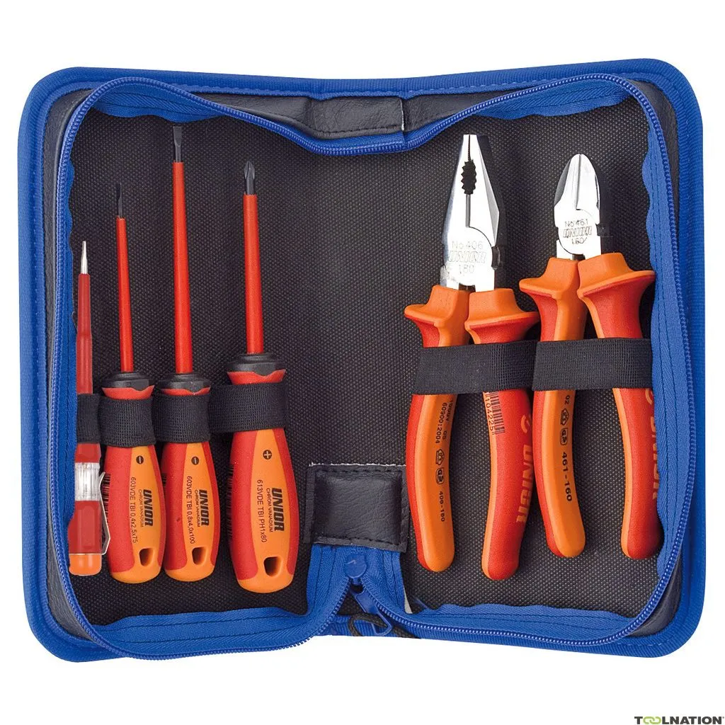 Unior 617573 906VDEBI Set di utensili VDE con custodia in similpelle