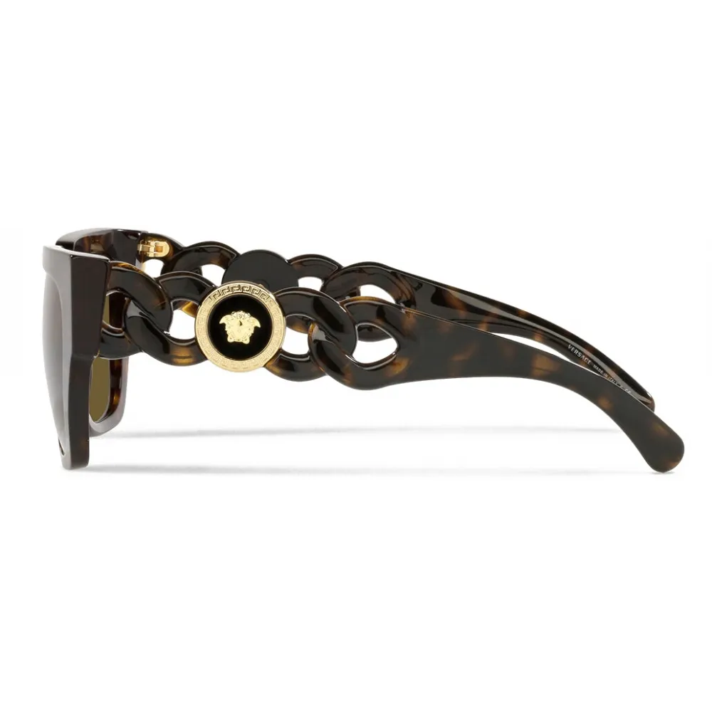 Versace - Occhiale da Sole Medusa Chain Additional Fit - Havana - Occhiali da Sole - Versace Eyewear