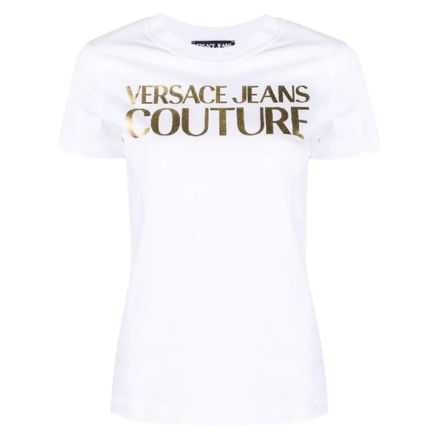 Versace  ---------    ------------ couture t-shirt logo thick foil donna - bianco