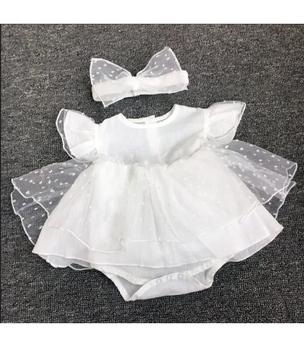 Vestitino baby littepois white