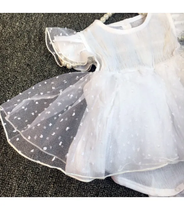 Vestitino baby littepois white