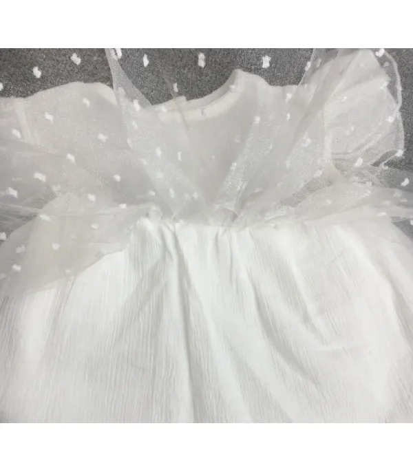 Vestitino baby littepois white