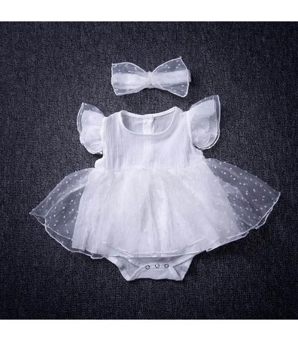 Vestitino baby littepois white