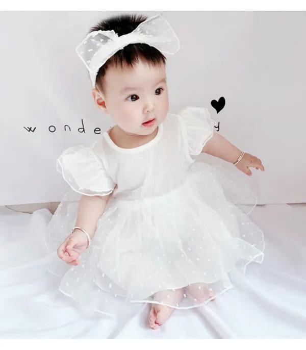 Vestitino baby littepois white