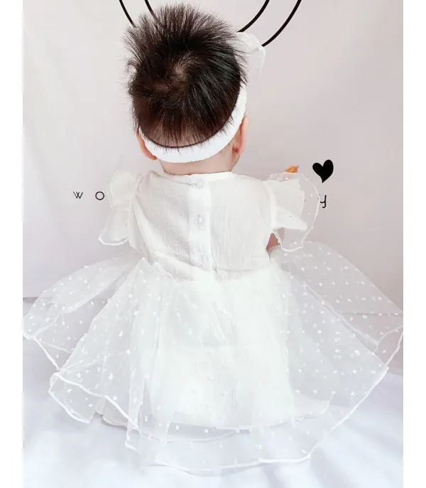 Vestitino baby littepois white