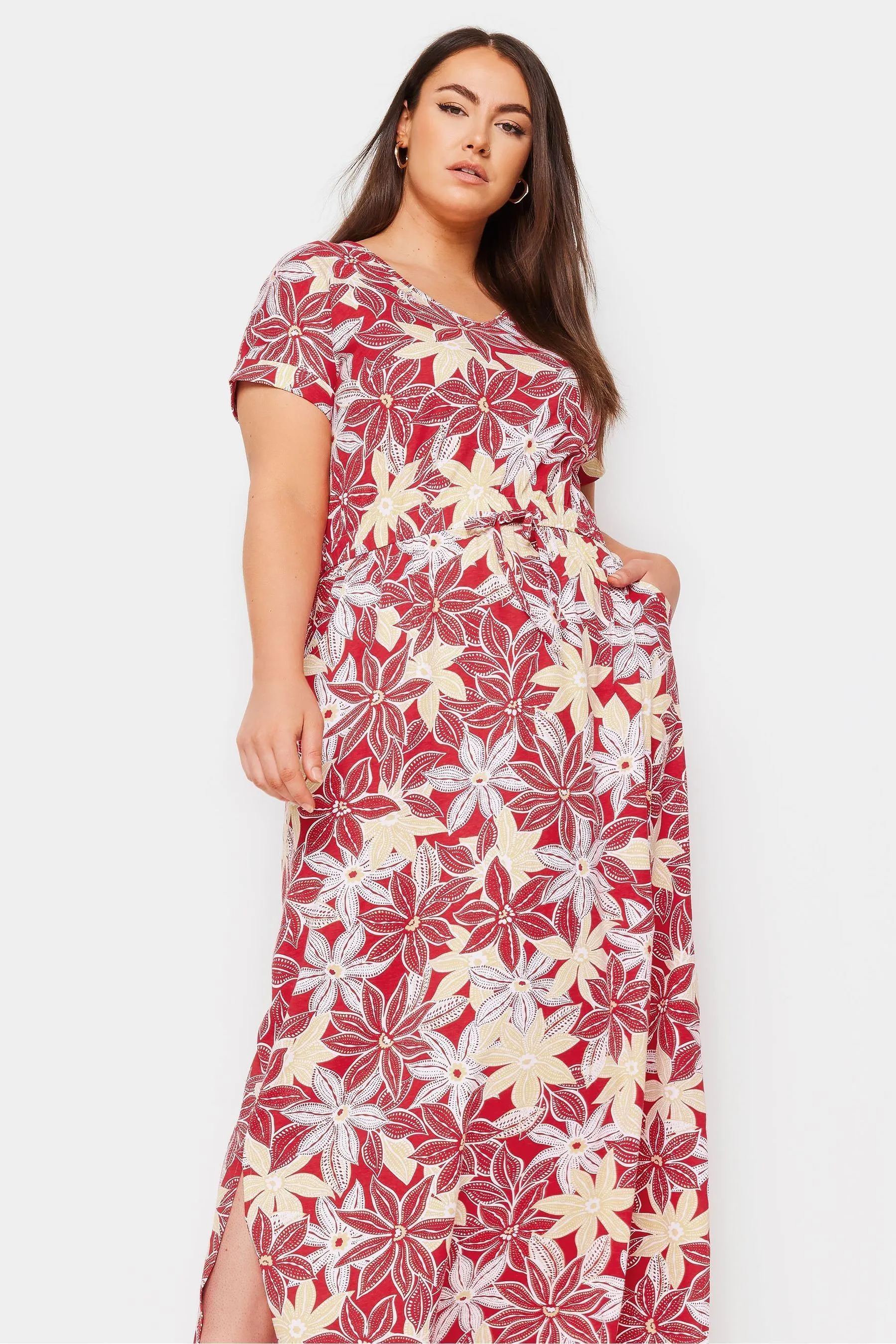 Yours Curve - Abito maxi con coulisse e spacco laterale