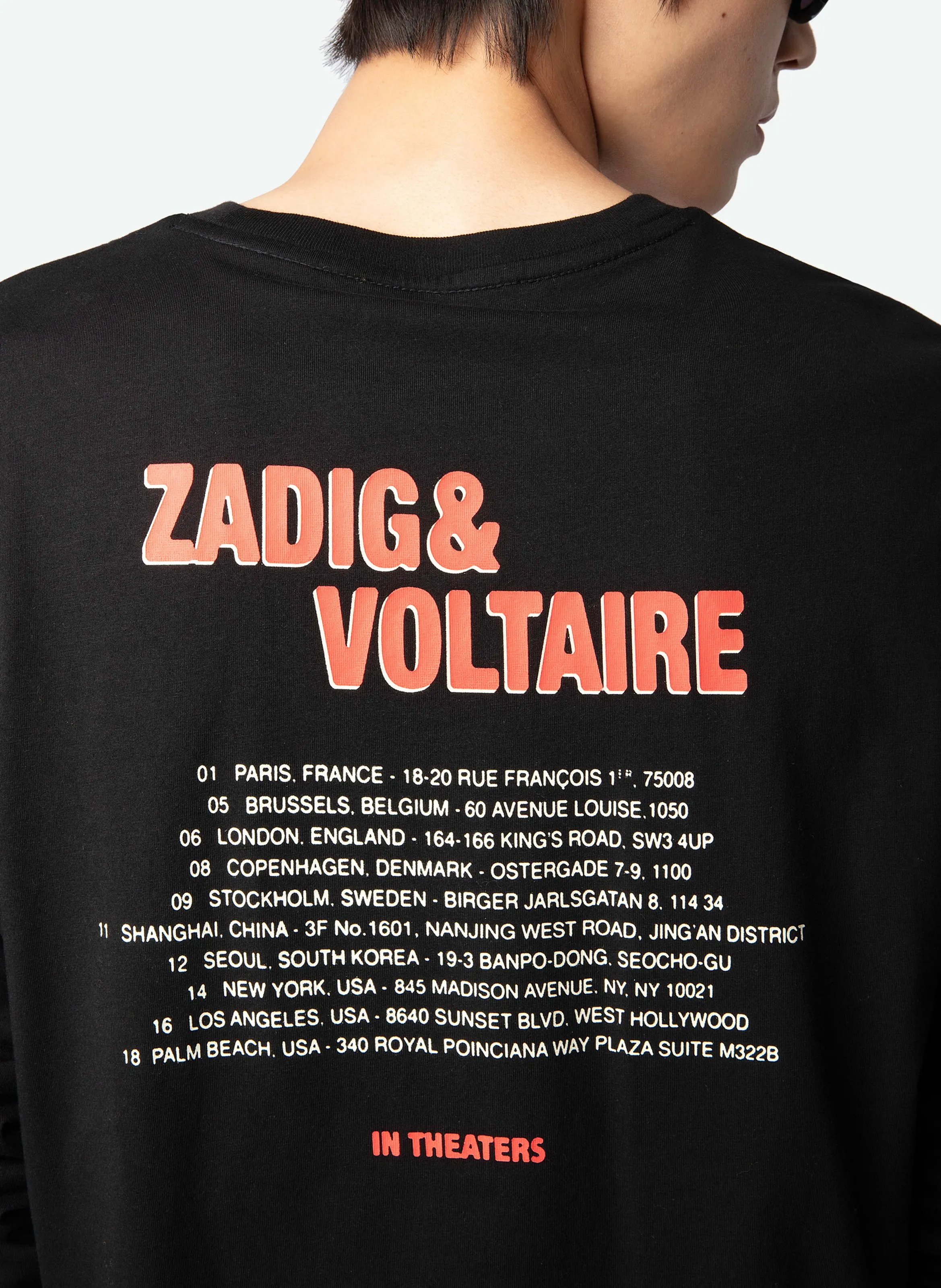  ZADIG&VOLTAIRE   HECTOR - Maglietta girocollo dritta in cotone biologico serigrafata | Nero