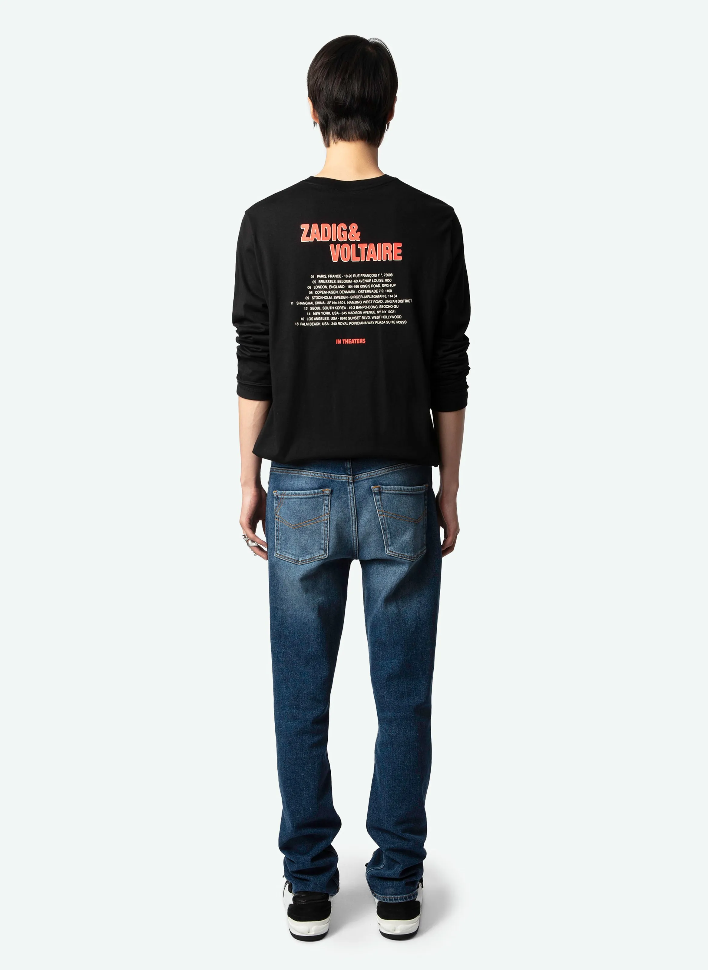 ZADIG&VOLTAIRE   HECTOR - Maglietta girocollo dritta in cotone biologico serigrafata | Nero