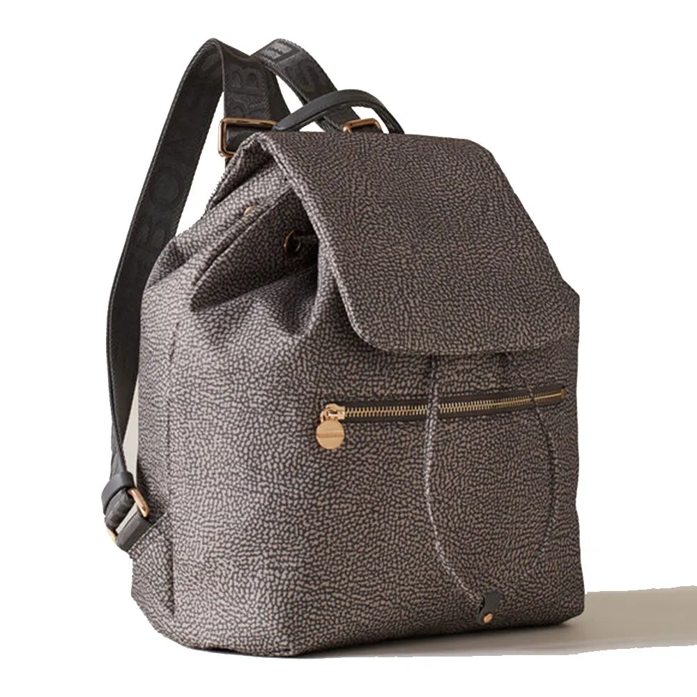 Zaino Donna con Pattina BORBONESE linea Eco Line Jet OP in Nylon Clay Grey